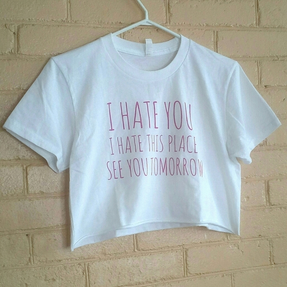 Funny Ladies Crop Top Size Large - Picture 3 of 10